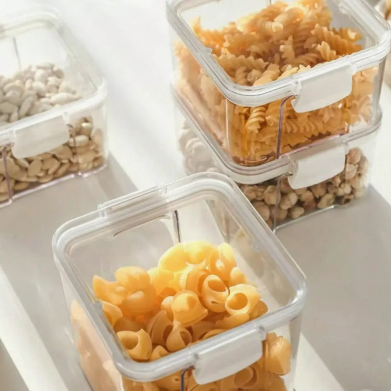 Kit com 3 Porta-Mantimentos com Trava e Vedação - Tazzi