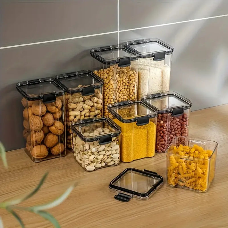 Kit com 3 Porta-Mantimentos com Trava e Vedação - Tazzi