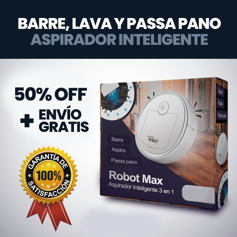 Robot Aspirador Inteligente 3 en 1 MaxClean [LIMPIA TODO]